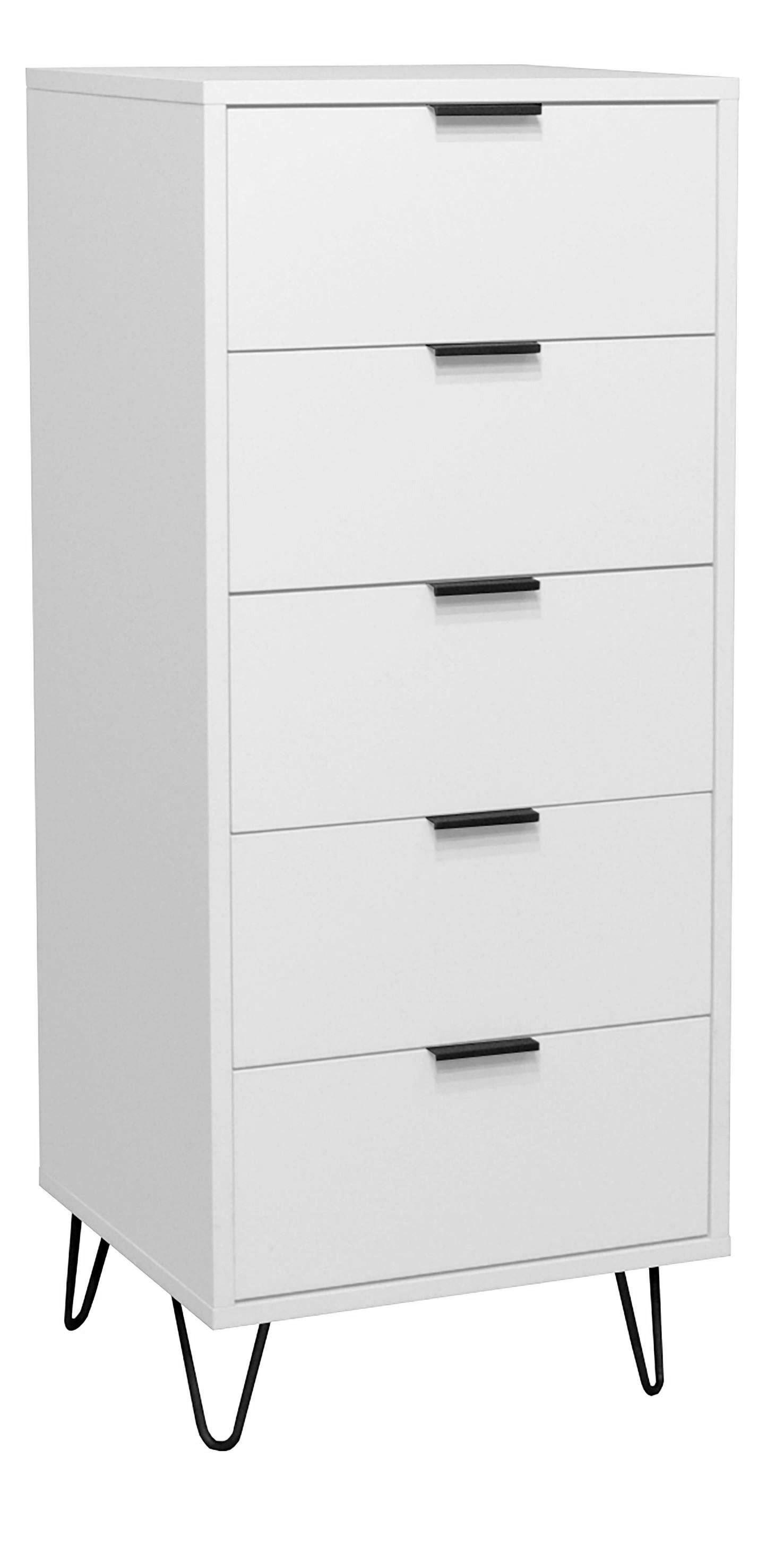 KOMMODE Erna 51x45x123 Kreidegrau matt Lack Holzwerkstoff 58aufmkessel Möbel > Kommoden & Schubladenschränke > Kommoden Grau