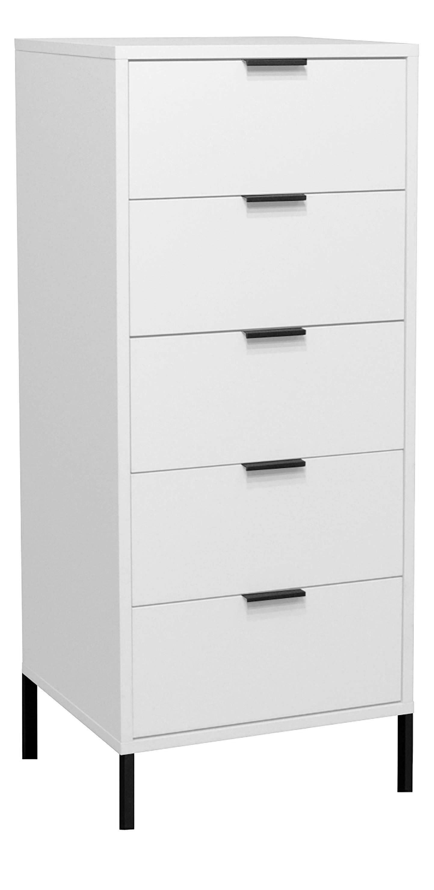 KOMMODE Erna 51x45x123 Kreidegrau matt Lack Holzwerkstoff 58aufmkessel Möbel > Kommoden & Schubladenschränke > Kommoden Grau