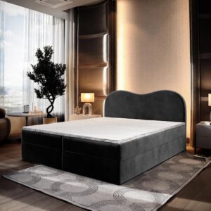 wohnli-moebel-suche-800000953358-1 BOXBETT FLUVIA M 140x200 cm mit Matratze und Topper - Schwarz Holz MASSENO Möbel > Betten > Boxspringbetten Schwarz