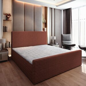 wohnli-moebel-suche-800000953361-1 BOXBETT BRENTO 140x200 cm mit Matratze und Topper - Braun Holz MASSENO Möbel > Betten > Boxspringbetten Braun