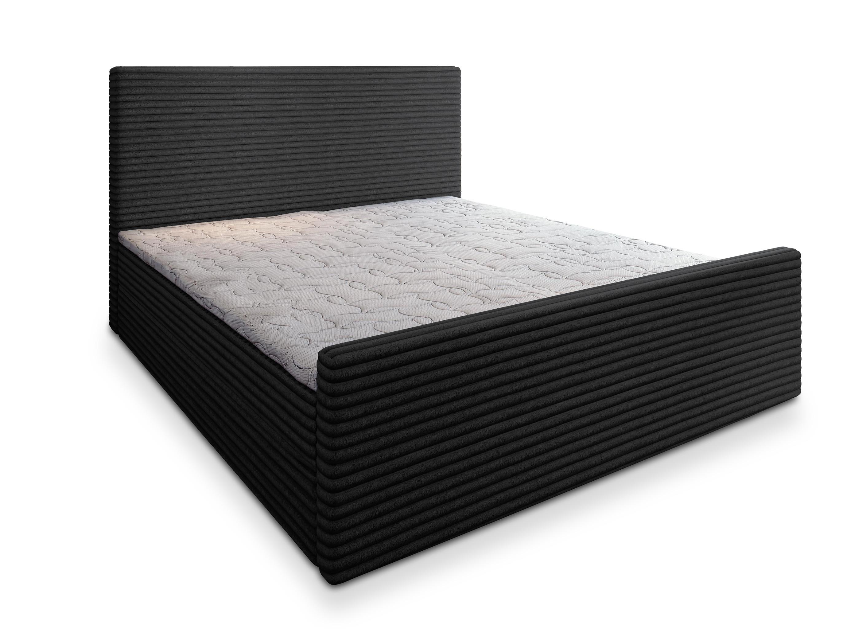 Wohnli Möbelsuche - BOXBETT BRENTO 160x200 cm mit Matratze und Topper - Schwarz