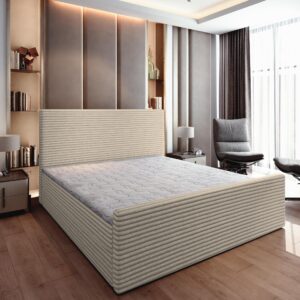 wohnli-moebel-suche-800000953406-1 BOXBETT BRENTO 180x200 cm mit Matratze und Topper - Creme Holz MASSENO Möbel > Betten > Boxspringbetten Weiß