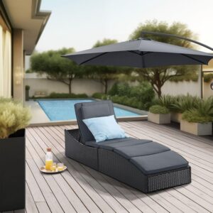 wohnli-moebel-suche-800000955328-1 SONNENLIEGE Lamia schwarz faltbar Kunststoff Juskys Garten & Outdoor > Gartenmöbel > Gartenliegen Schwarz