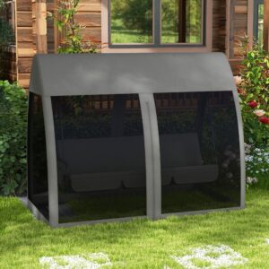 wohnli-moebel-suche-800000957220-1 HOLLYWOODSCHAUKEL 3-Sitzer mit Liegefunktion Metall Outsunny Garten & Outdoor > Gartenmöbel > Garten Relaxmöbel > Hollywoodschaukeln Grau