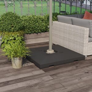 wohnli-moebel-suche-800000964910-1 SONNENSCHIRMSTÄNDER befüllbar mit Sand Wasser HDPE-Kunststoff Schwarz Maße pro Element 51 x 51 x 12 cm bis zu 130 kg Kunststoff Outsunny Garten & Outdoor > Sonnen- & Sichtschutz > Sonnenschirmständer Schwarz