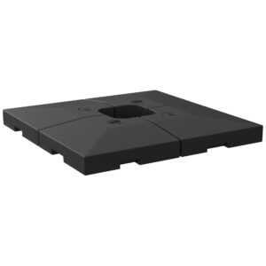 Wohnli Möbelsuche - SONNENSCHIRMSTÄNDER befüllbar mit Sand Wasser HDPE-Kunststoff Schwarz Maße pro Element 51 x 51 x 12 cm bis zu 130 kg