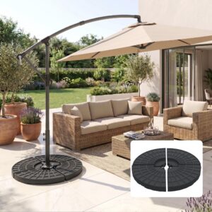 wohnli-moebel-suche-800000964940-1 SONNENSCHIRMGEWICHT 4er-Set für Sonnenschirm mit 52 kg Wasser oder 68 kg Sand befüllbar HDPE Schwarz Kunststoff Outsunny Garten & Outdoor > Sonnen- & Sichtschutz > Sonnenschirmständer Schwarz