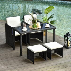wohnli-moebel-suche-800000964973-1 GARTENSET 11 tlg. mit Kissen Schwarz Kunststoff Outsunny Garten & Outdoor > Gartenmöbel > Gartenmöbel-Sets Schwarz