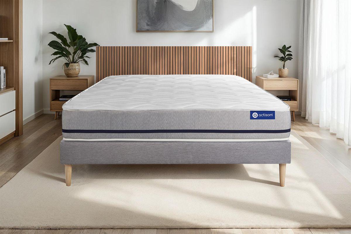BETT Actimemo soft Memory-Schaum 160 x 200 cm h2 - Kit Bettgestell Grau Holz ACTISOM Möbel > Betten Grau