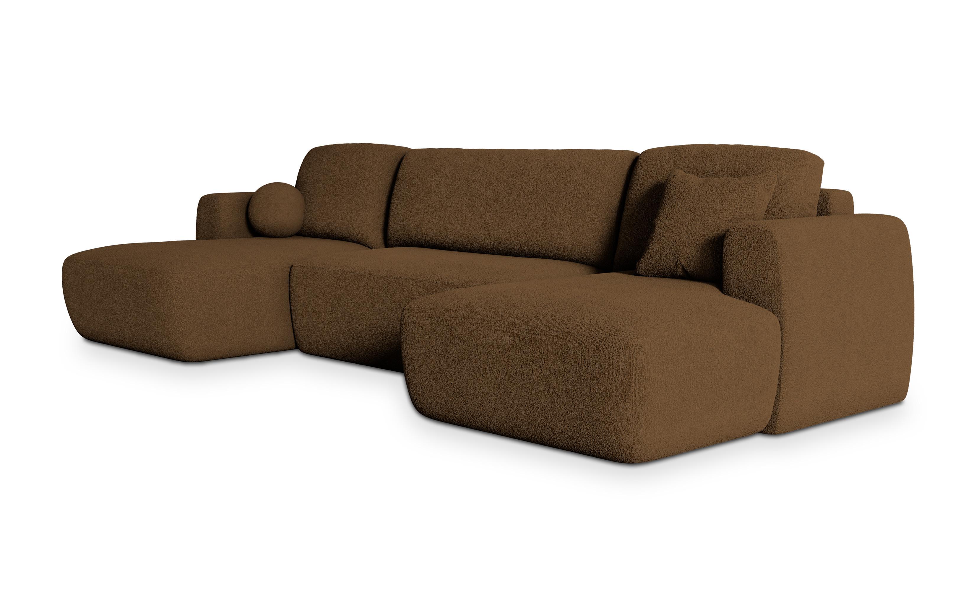 wohnli-moebel-suche-800000969914 Wohnli Möbelsuche - WOHNLANDSCHAFT SENTUM N Braun Boucle-Stoff mit Schlaffunktion
