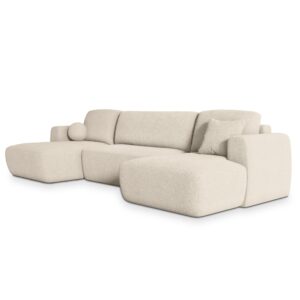 wohnli-moebel-suche-800000969927 Wohnli Möbelsuche - WOHNLANDSCHAFT SENTUM N Creme Boucle-Stoff mit Schlaffunktion
