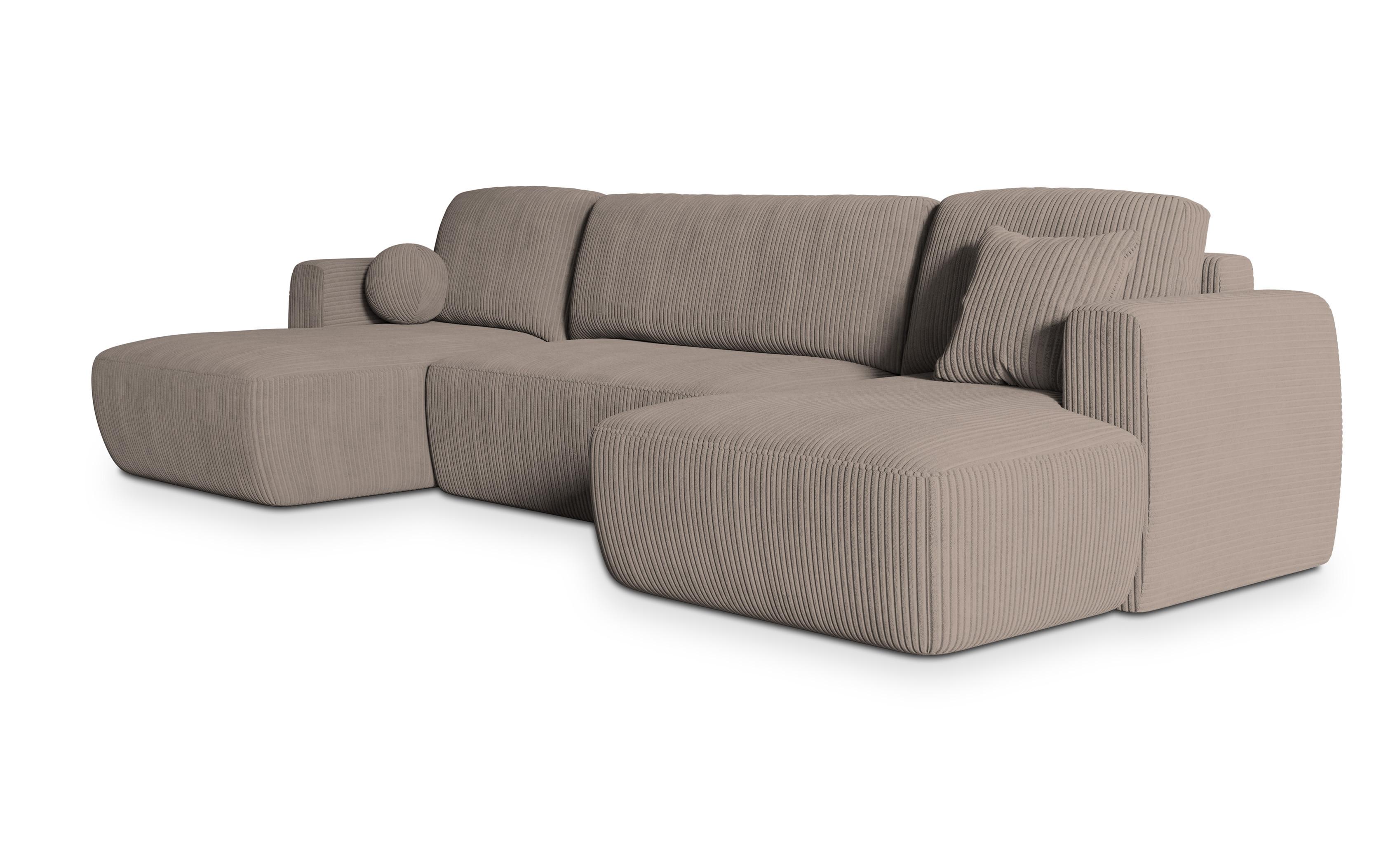 wohnli-moebel-suche-800000970001 Wohnli Möbelsuche - WOHNLANDSCHAFT SENTUM P Beige Kordstoff mit Schlaffunktion