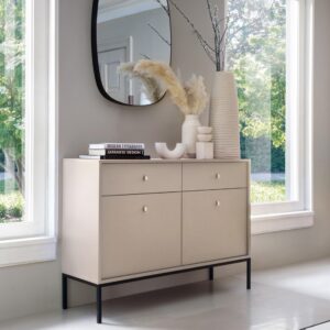 wohnli-moebel-suche-800000971024-1 KOMMODE MONDO 104/83/39 cm mit 2 Schubladen 2 Türen Beige Holzwerkstoff MASSENO Möbel > Kommoden & Schubladenschränke > Kommoden Beige