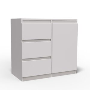 wohnli-moebel-suche-800000971118 Wohnli Möbelsuche - KOMMODE MERAVIGLIA 80/85/33 cm mit 3 Schubladen 1 Türen Weiß