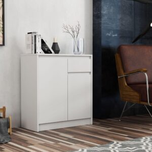 wohnli-moebel-suche-800000971125-1 KOMMODE ASTORRE 75/82/35 cm mit 1 Schubladen 2 Türen Weiß Holzwerkstoff MASSENO Möbel > Kommoden & Schubladenschränke > Kommoden Weiß