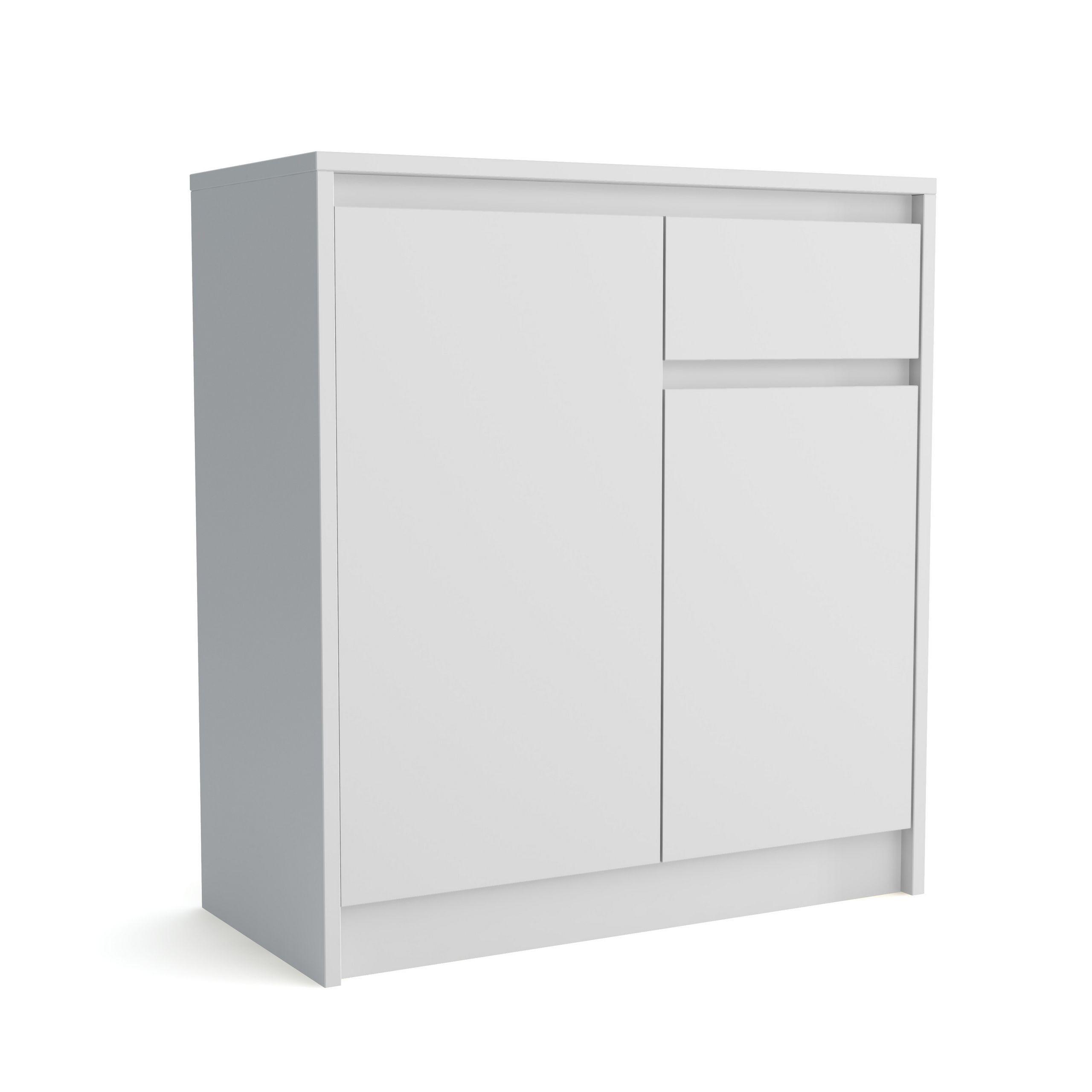 Wohnli Möbelsuche - KOMMODE ASTORRE 75/82/35 cm mit 1 Schubladen 2 Türen Weiß