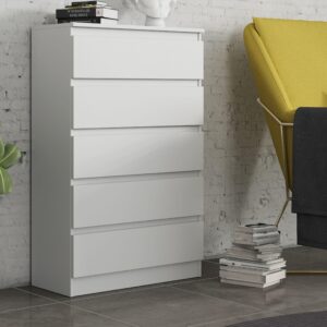 KOMMODE ADRIANO 70/112/33 cm mit 5 Schubladen Weiß Holzwerkstoff MASSENO Möbel > Kommoden & Schubladenschränke > Kommoden Weiß