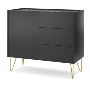 Wohnli Möbelsuche - KOMMODE ARMONIA 97/83/37 cm mit 3 Schubladen 1 Türen Schwarz