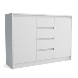 Wohnli Möbelsuche - KOMMODE ASTORRE 113/82/35 cm mit 4 Schubladen 2 Türen Weiß