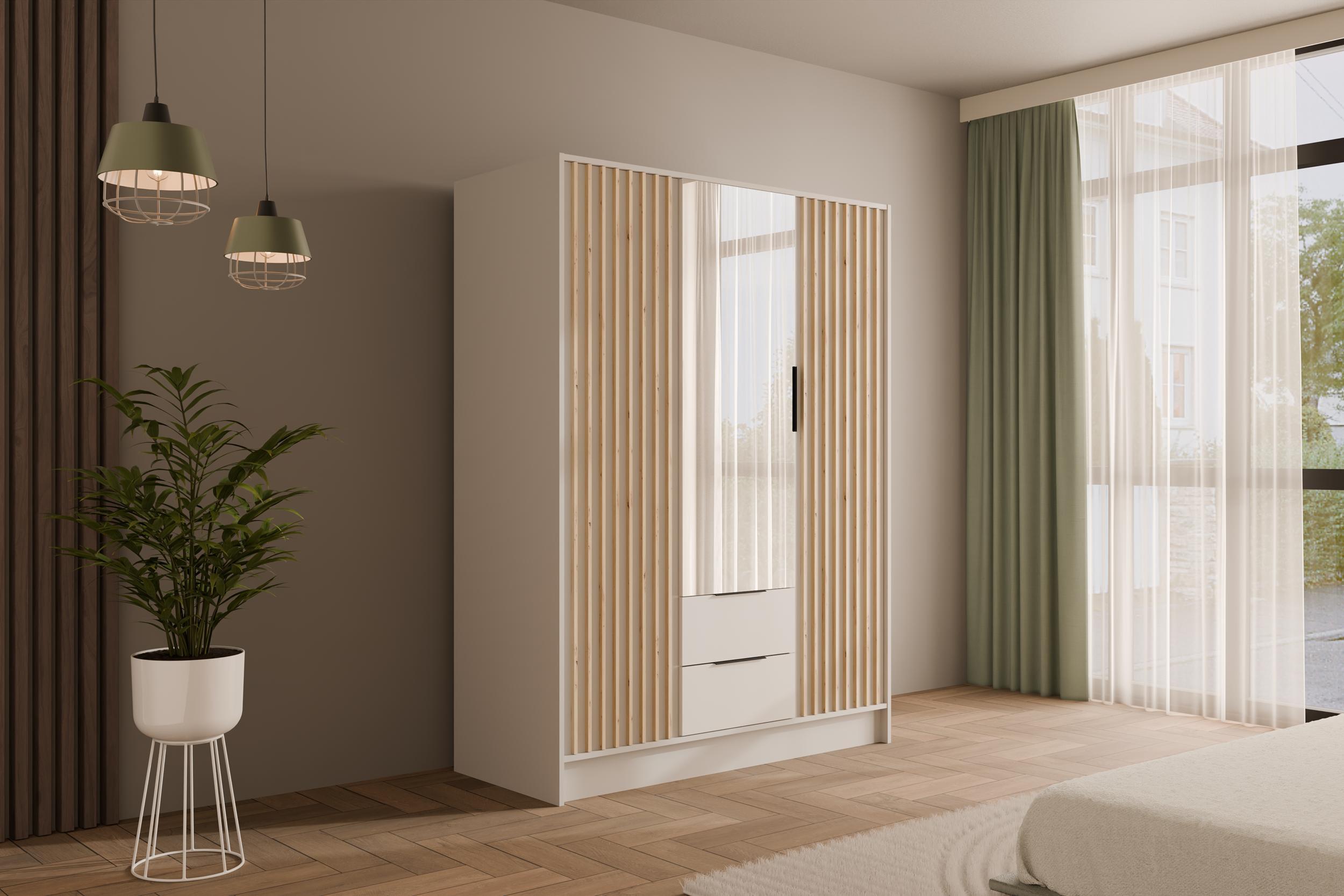 KLEIDERSCHRANK NELIA - 150 cm Holzwerkstoff ALTDECOR Möbel > Schränke > Kleiderschränke Weiß