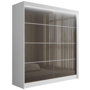 wohnli-moebel-suche-800000971493 Wohnli Möbelsuche - KLEIDERSCHRANK PEKA III mit LED - 200 cm - Weiß|Grau