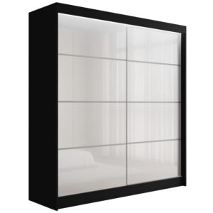 wohnli-moebel-suche-800000971524 Wohnli Möbelsuche - KLEIDERSCHRANK PEKA III mit LED - 200 cm - Schwarz|Weiß