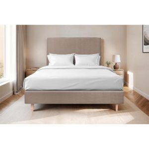 Wohnli Möbelsuche - KOPFTEIL gepolstertes – taupefarbener Samtstoff - 140 cm