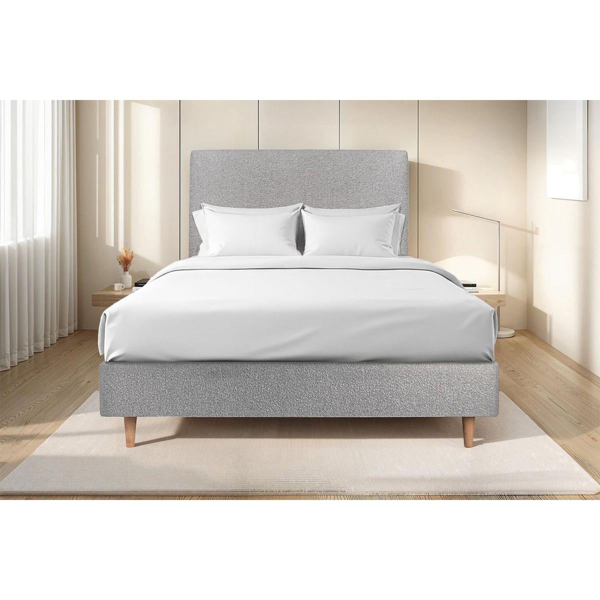 wohnli-moebel-suche-800000973206 Wohnli Möbelsuche - KOPFTEIL gepolstertes – grauer Bouclé-Stoff - 135 cm