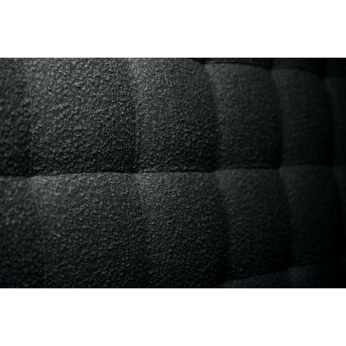 Wohnli Möbelsuche - KOPFTEIL gepolstert - Gesteppt – schwarzer Bouclé-Stoff - 90 cm