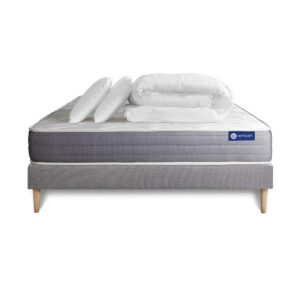 wohnli-moebel-suche-800000973930 Wohnli Möbelsuche - BETT Actiflex dream Taschenfederkern und Memory-Schaum 140 x 190 cm h1 - Kit Bettgestell Grau - Mit Kissen und Bettdecke