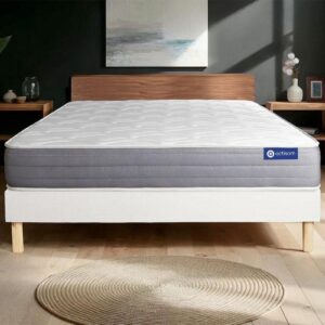 wohnli-moebel-suche-800000973960-1 BETT Actiflex dream Taschenfederkern und Memory-Schaum 160 x 220 cm h1 - Kit Bettgestell Weiß Holz ACTISOM Möbel > Betten Weiß