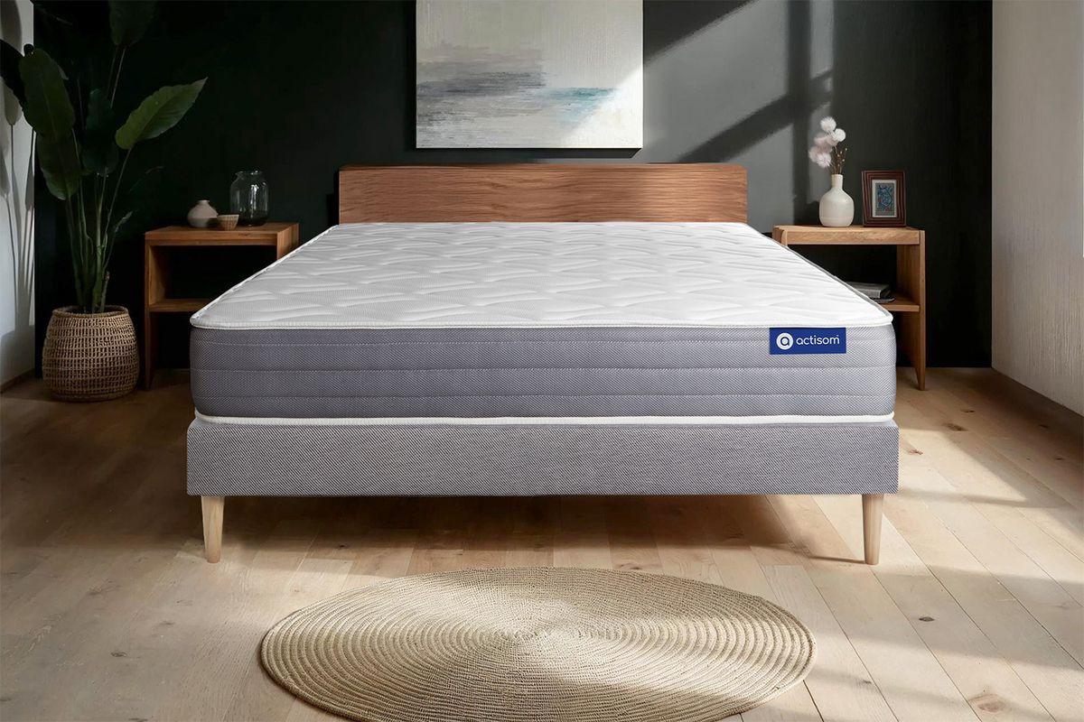 BETT Actiflex dream Taschenfederkern und Memory-Schaum 140 x 220 cm h1 - Kit Bettgestell Grau Holz ACTISOM Möbel > Betten Grau