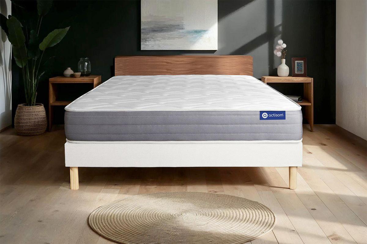 BETT Actiflex dream Taschenfederkern und Memory-Schaum 180 x 200 cm h1 - Kit Bettgestell Weiß Holz ACTISOM Möbel > Betten Weiß