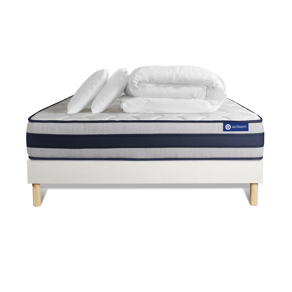wohnli-moebel-suche-800000974485 Wohnli Möbelsuche - BETT Actiflex ergo Taschenfederkern und Memory-Schaum 160 x 200 cm h4 - Kit Bettgestell Weiß - Mit Kissen und Bettdecke