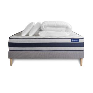 wohnli-moebel-suche-800000974496 Wohnli Möbelsuche - BETT Actiflex ergo Taschenfederkern und Memory-Schaum 160 x 200 cm h4 - Kit Bettgestell Grau - Mit Kissen und Bettdecke