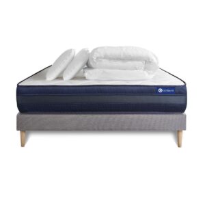 wohnli-moebel-suche-800000974546 Wohnli Möbelsuche - BETT Actimemo tech Memory-Schaum 180 x 200 cm h4 - Kit Bettgestell Grau - Mit Kissen und Bettdecke