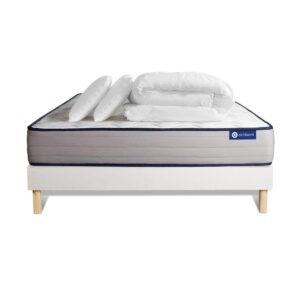 wohnli-moebel-suche-800000974558 Wohnli Möbelsuche - BETT Actiflex form Taschenfederkern und Memory-Schaum 180 x 200 cm h3 - Kit Bettgestell Weiß - Mit Kissen und Bettdecke