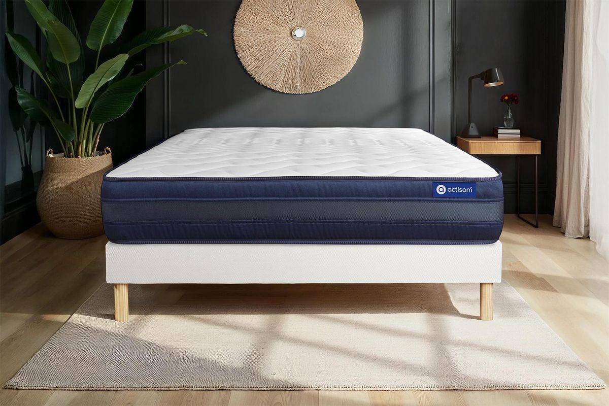 BETT Actimemo tech Memory-Schaum 80 x 200 cm h4 - Kit Bettgestell Weiß Holz ACTISOM Möbel > Betten Weiß
