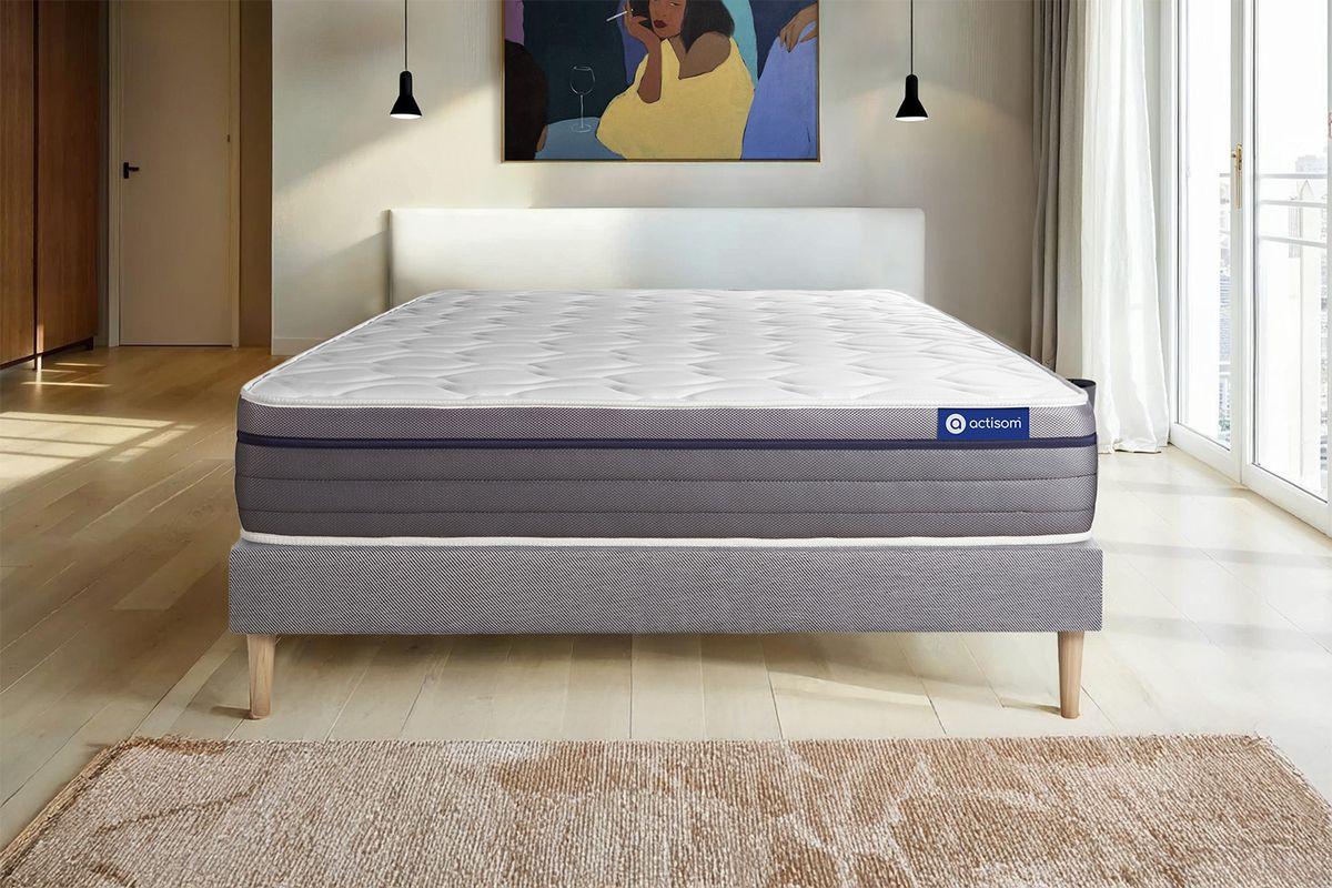 BETT Actimemo zen Memory-Schaum 160 x 195 cm h1 - Kit Bettgestell Grau Holz ACTISOM Möbel > Betten Grau