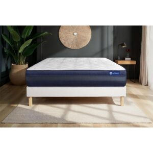 wohnli-moebel-suche-800000974724-1 BETT Actimemo tech Memory-Schaum 140 x 200 cm h4 - Kit Bettgestell Weiß Holz ACTISOM Möbel > Betten Weiß