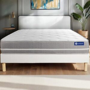 wohnli-moebel-suche-800000974767-1 BETT Actimemo touch Memory-Schaum 80 x 190 cm h1 - Kit Bettgestell Weiß Holz ACTISOM Möbel > Betten Weiß