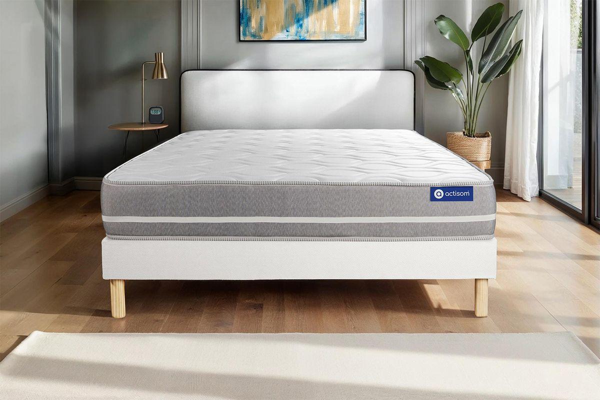 BETT Actimemo touch Memory-Schaum 160 x 210 cm h1 - Kit Bettgestell Weiß Holz ACTISOM Möbel > Betten Weiß