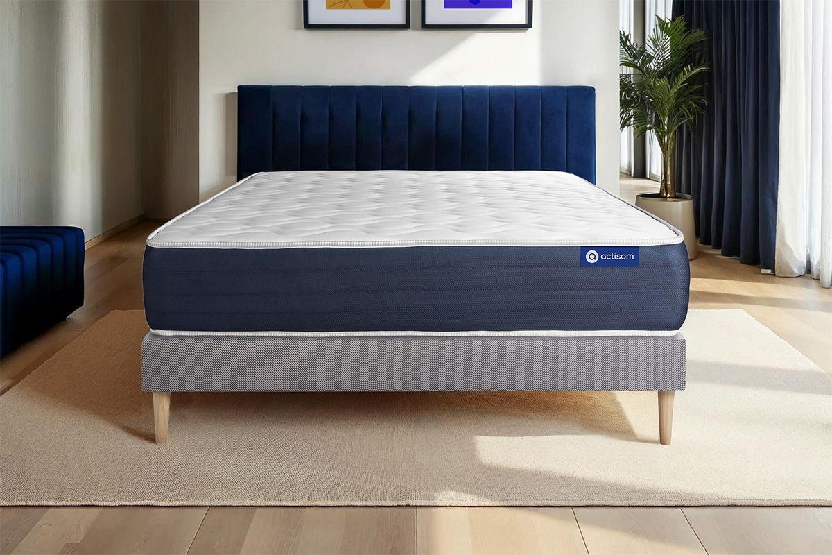 BETT Actimemo sleep Memory-Schaum 90 x 200 cm h1 - Kit Bettgestell Grau Holz ACTISOM Möbel > Betten Grau