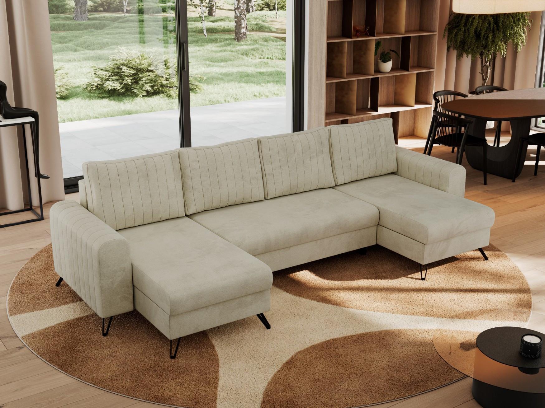 wohnli-moebel-suche-800000975976-1 WOHNLANDSCHAFT AXEL U Velvet Beige Textil MKS Möbel > Sofas & Couches > Wohnlandschaften > Wohnlandschaften U-Form Beige