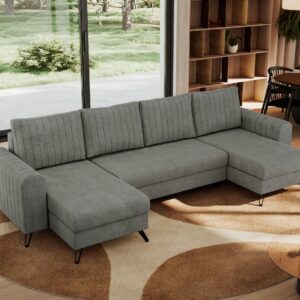wohnli-moebel-suche-800000976109-1 WOHNLANDSCHAFT AXEL U Struktur Grau Textil MKS Möbel > Sofas & Couches > Wohnlandschaften > Wohnlandschaften U-Form Grau