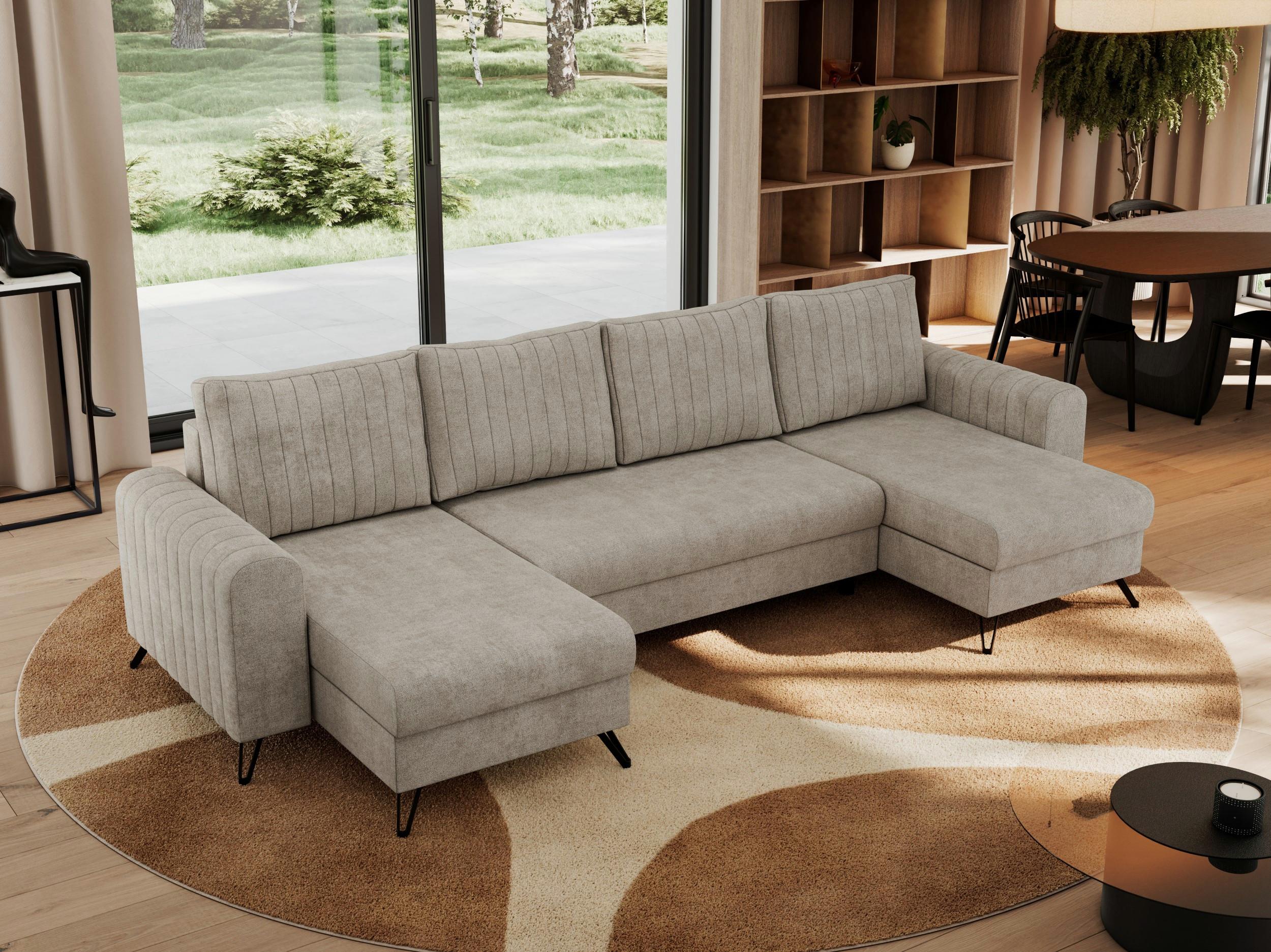 WOHNLANDSCHAFT AXEL U Struktur Beige Textil MKS Möbel > Sofas & Couches > Wohnlandschaften > Wohnlandschaften U-Form Beige