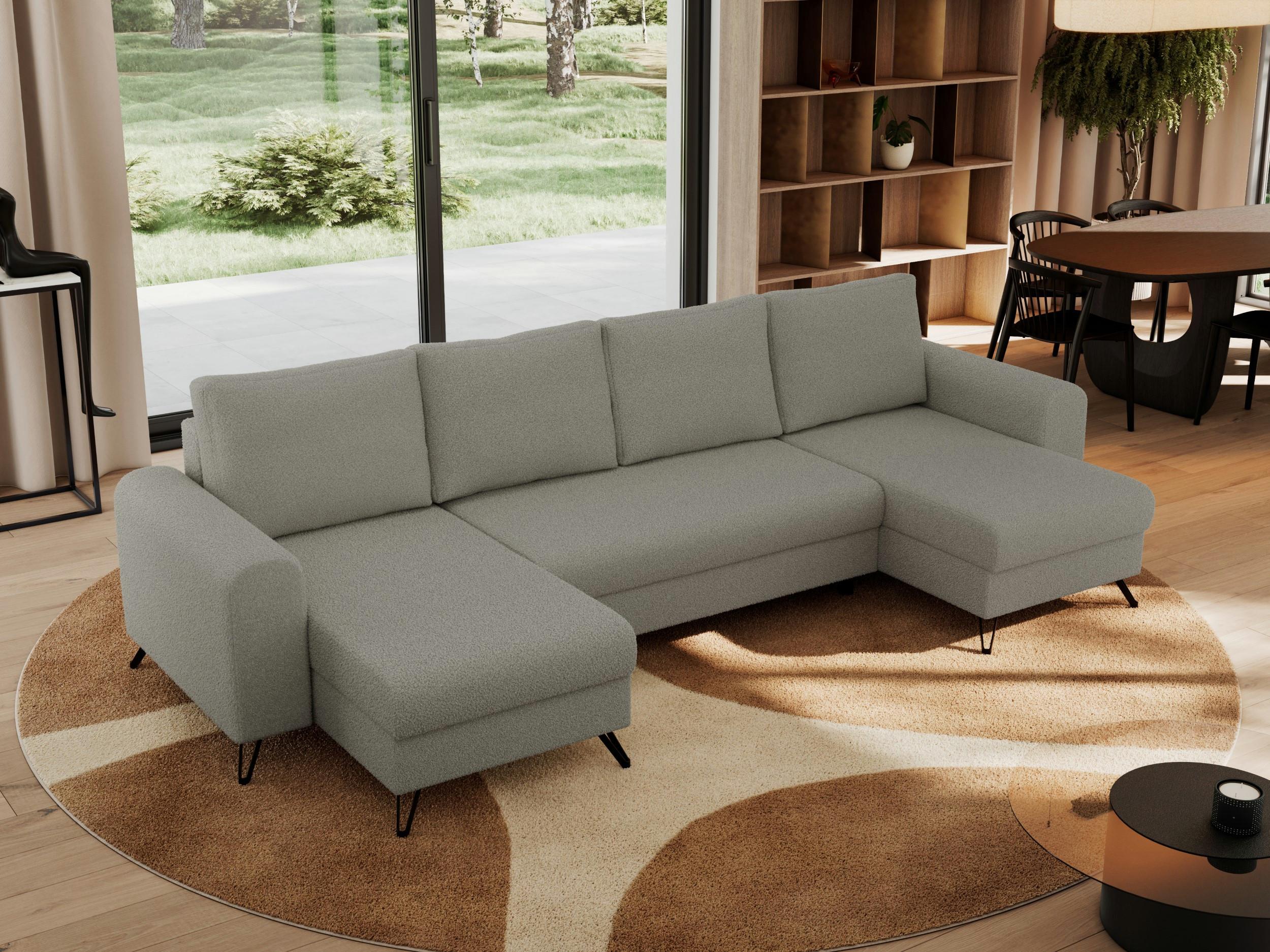 wohnli-moebel-suche-800000976388-1 WOHNLANDSCHAFT AXEL U Boucle Hellgrau Textil MKS Möbel > Sofas & Couches > Wohnlandschaften > Wohnlandschaften U-Form Grau