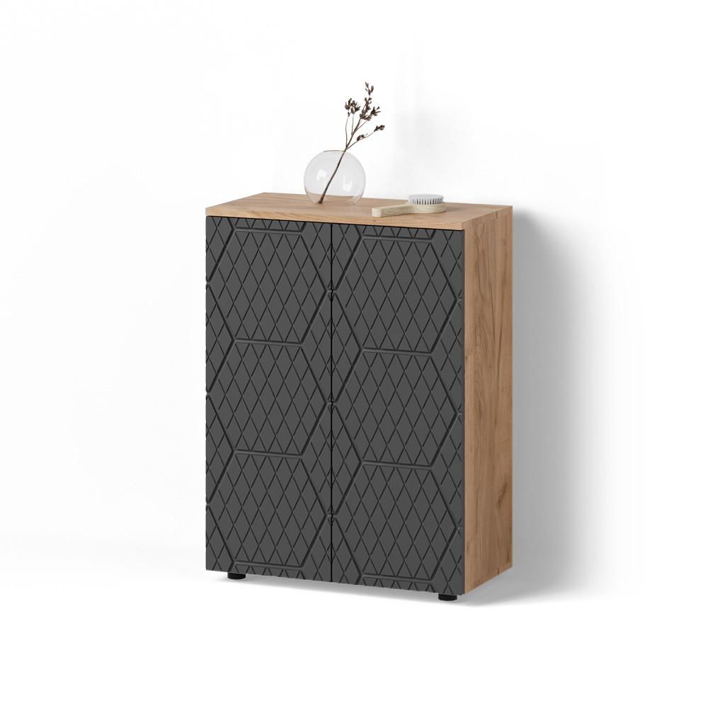 Wohnli Möbelsuche - MIDISCHRANK Ronco Anthrazit mit Wabenstruktur 60 x 81 cm