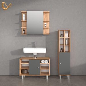 wohnli-moebel-suche-800000977250-1 MIDISCHRANK Fucino Anthrazit 30 x 130.6 cm große Tür Holzwerkstoff Livinity® Möbel > Schränke > Badezimmerschränke Anthrazit