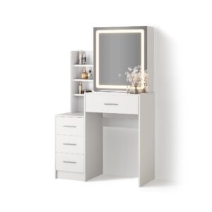 wohnli-moebel-suche-800000977349 Wohnli Möbelsuche - SCHMINKTISCH Monza Weiß 80 cm mit LED-Spiegel
